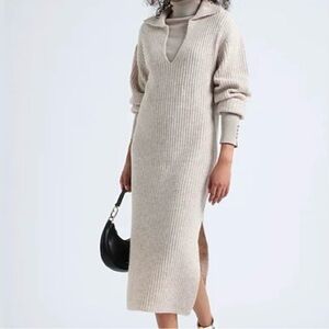 Topshop Cream Ribbed Knit Sweater Dress NWT from Nordstrom . Comfy and elegant
